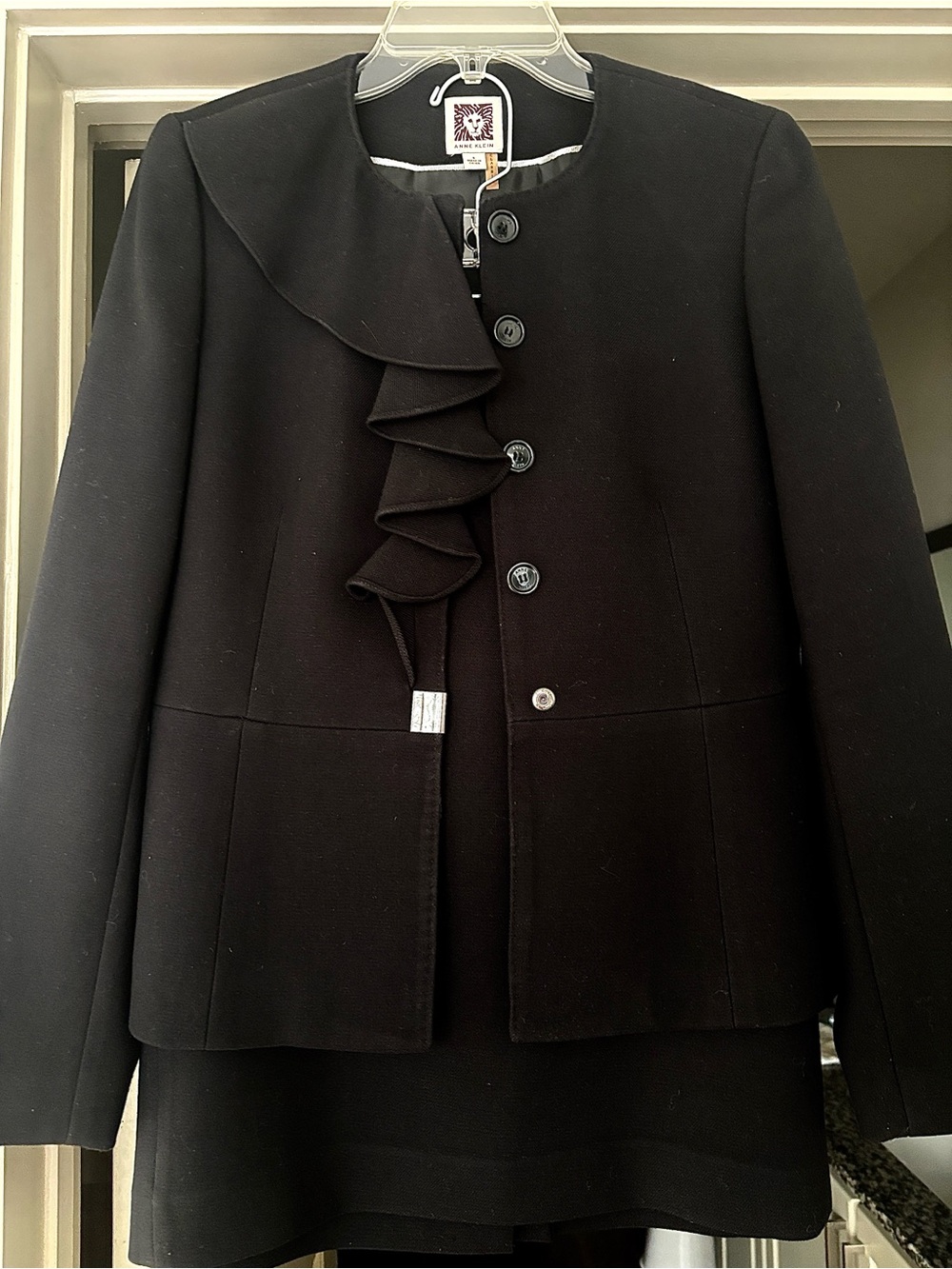 Black Women's Ruffle-Trim Jacket by Anne Klein